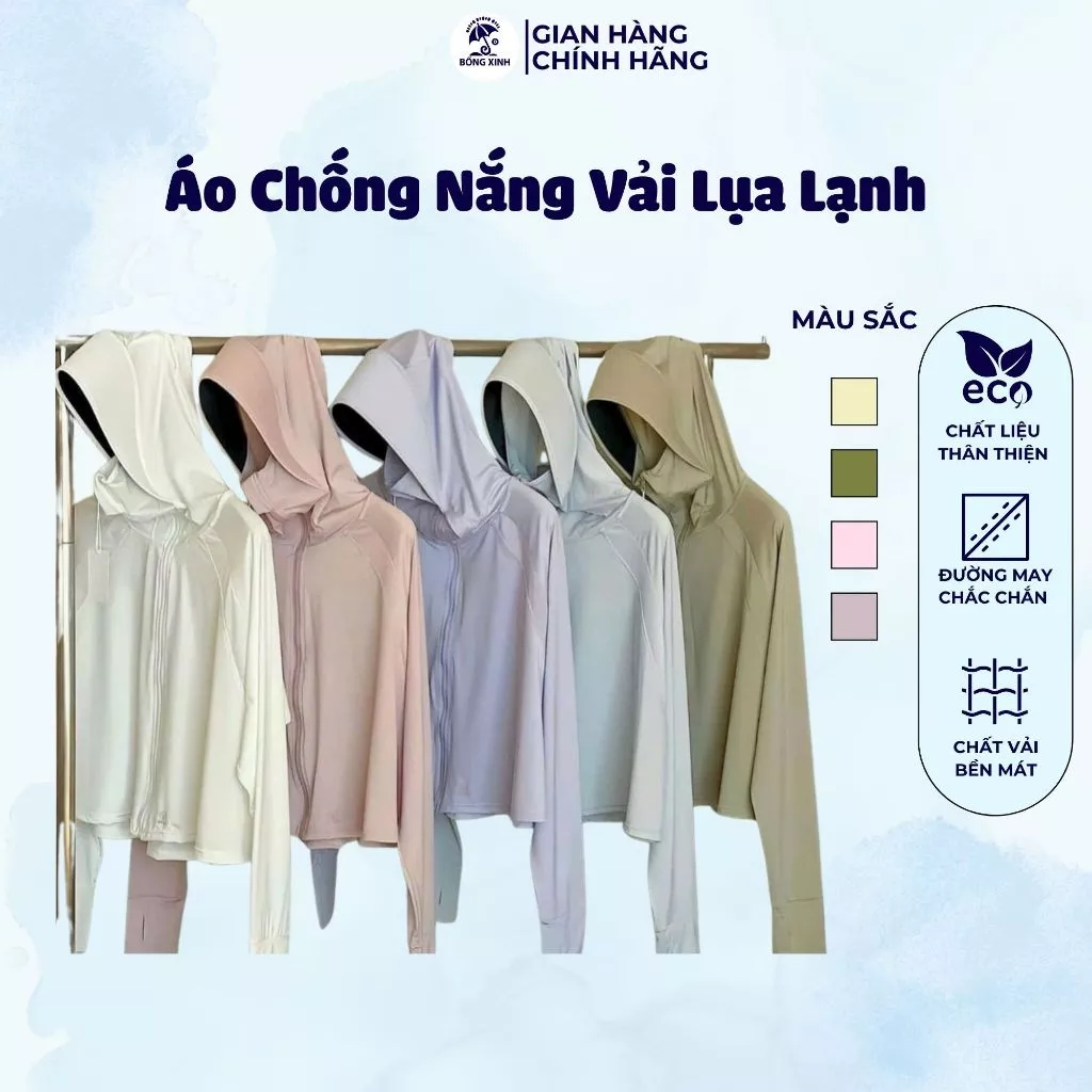 Áo khoác chống nắng tia UV tay dài có mũ trùm đầu bằng vải lụa lạnh thoáng khí họa tiết thỏ cho nữ