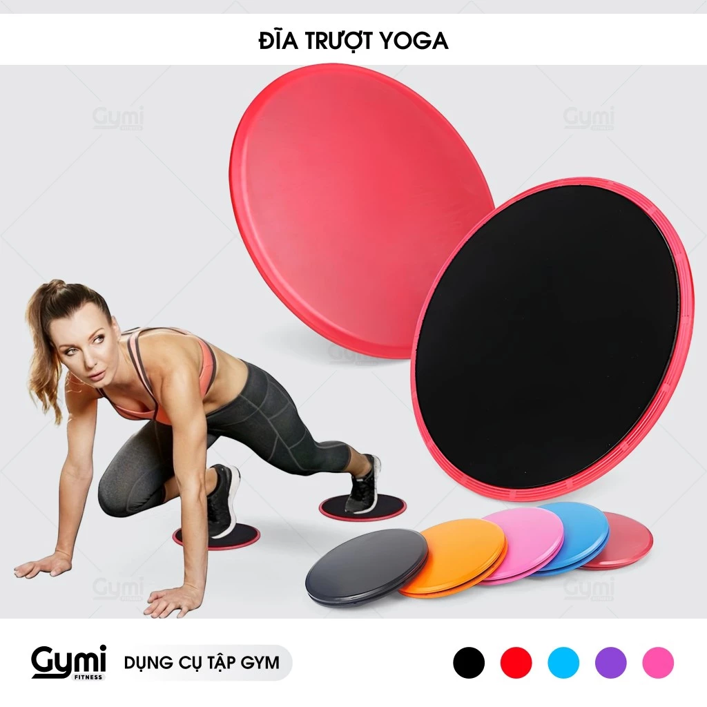[1 Cặp] Đĩa trượt hỗ trợ tập Yoga - Đĩa Tròn 18x18cm, Chất Liệu nhựa ABS và xốp - DiaTruot