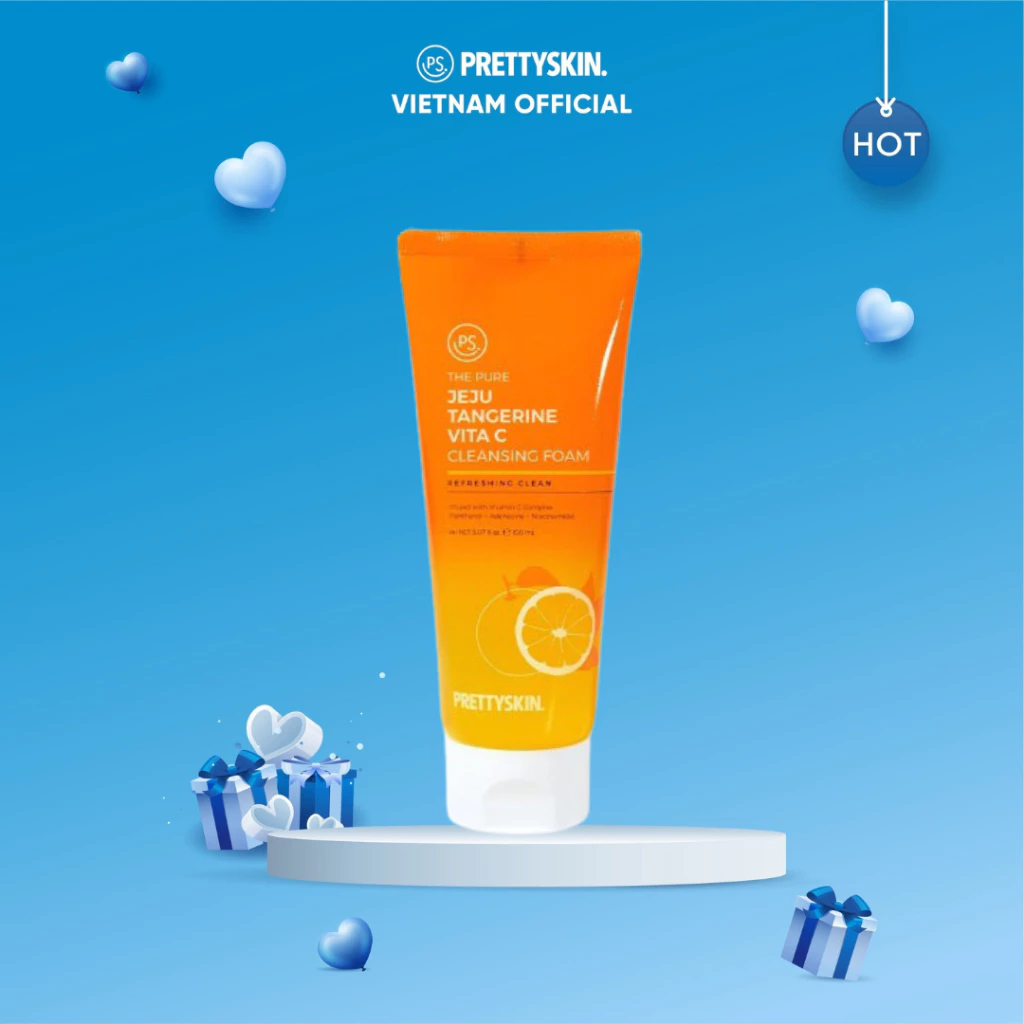 Sữa rửa mặt Vita C Quýt đỏ Prettyskin