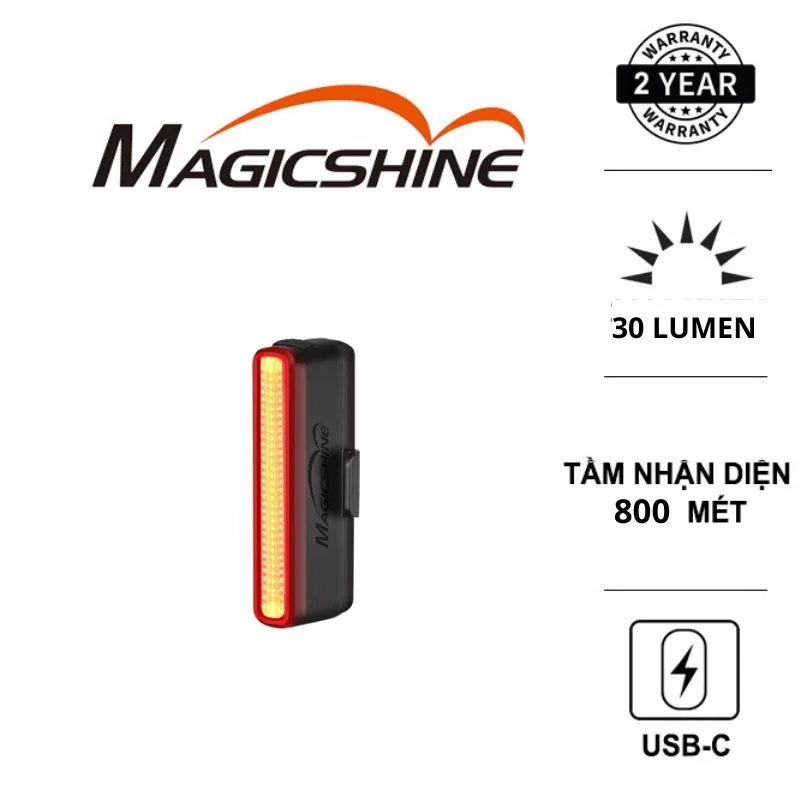 Đèn hậu xe đạp MAGICSHINE SEEMEE 30 TL V2.0 độ sáng 30 lumen tầm nhận diện từ xa 800m 330mAh