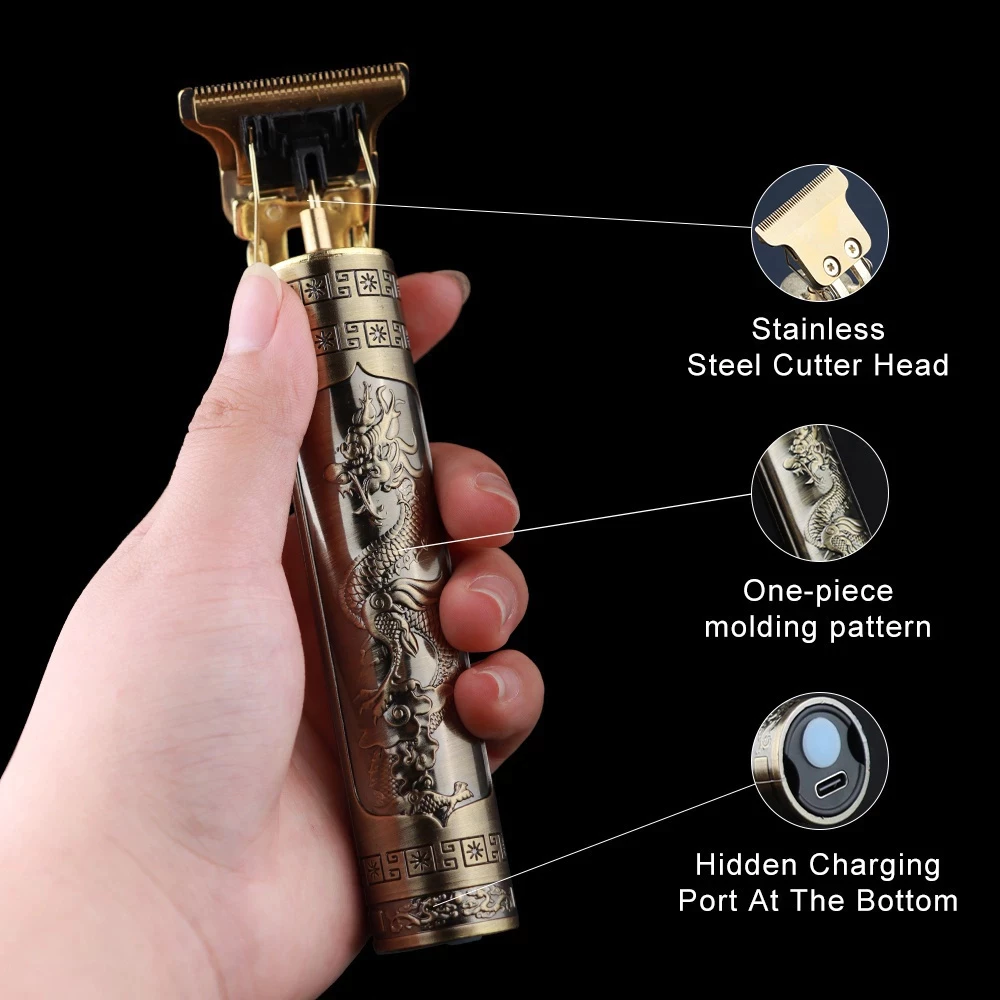 Vintage T9 Điện Sạc Tóc Máy Cắt Tóc Chuyên Nghiệp Tông Đơ Cắt Tóc Cho Nam Cắt Tóc DL Tech