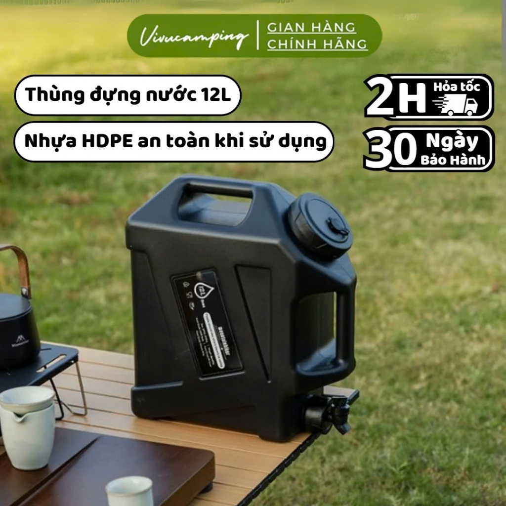Bình Đựng Nước Dã Ngoại Dung Tích Lớn Nhựa HPDE, Can Nước Cắm Trại Tiện Lợi Dùng Đi Camping Cắm Trại