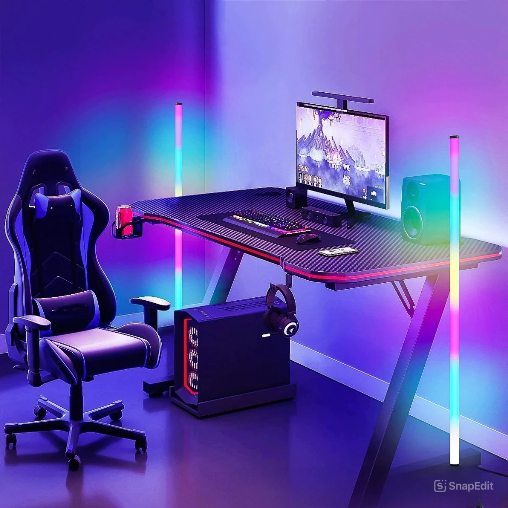 Cây Đèn LED RGB 105cm Nháy Theo Nhạc Trang Trí PC & Tivi Và Decor Phòng Cực Kì Đẹp, Có APP, Có Remote