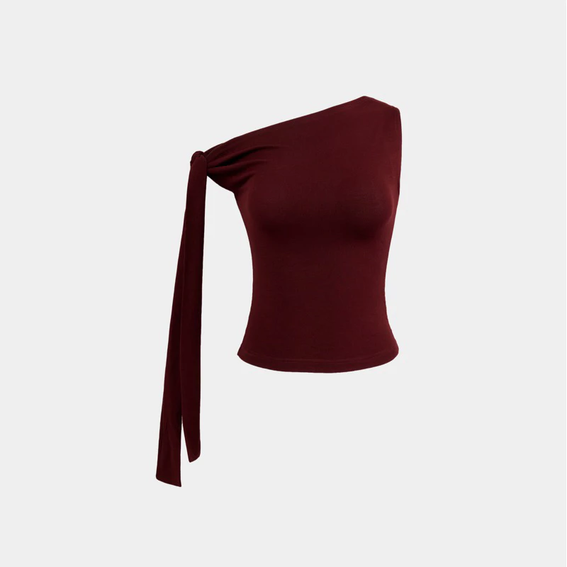 (ONE SHOULDER -BB03) Áo buộc dây ôm đơn giản, kiểu dáng lệch vai chất thun lạnh dẻo | BAHYCHIC