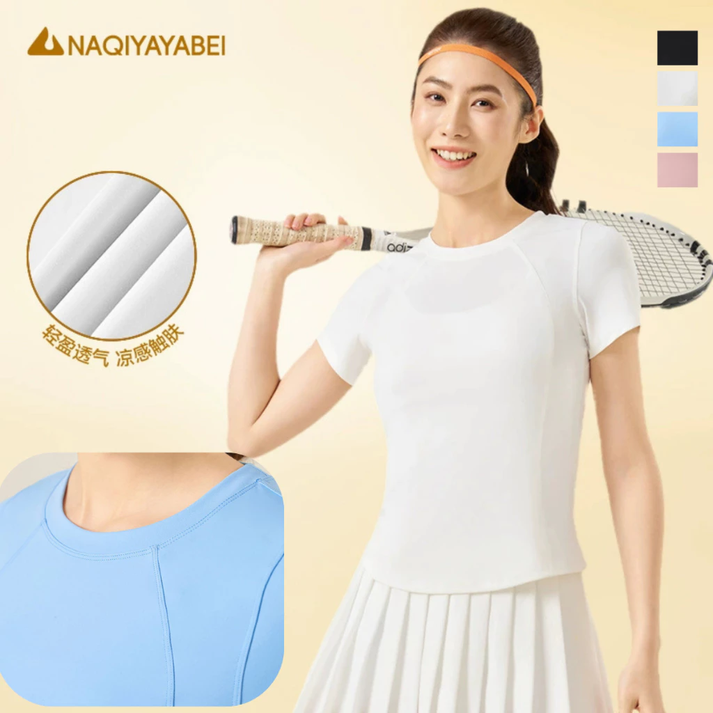 Áo cộc tay NAQI 1004 áo Pickleball, Tennis thể thao Nữ Chất Thun Lạnh cao cấp