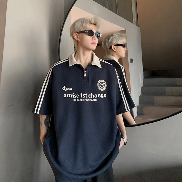 Áo Polo Unisex cổ phối khóa Phong cách - Maylinhshop - Chất Tổ Ong dệt thoáng khí