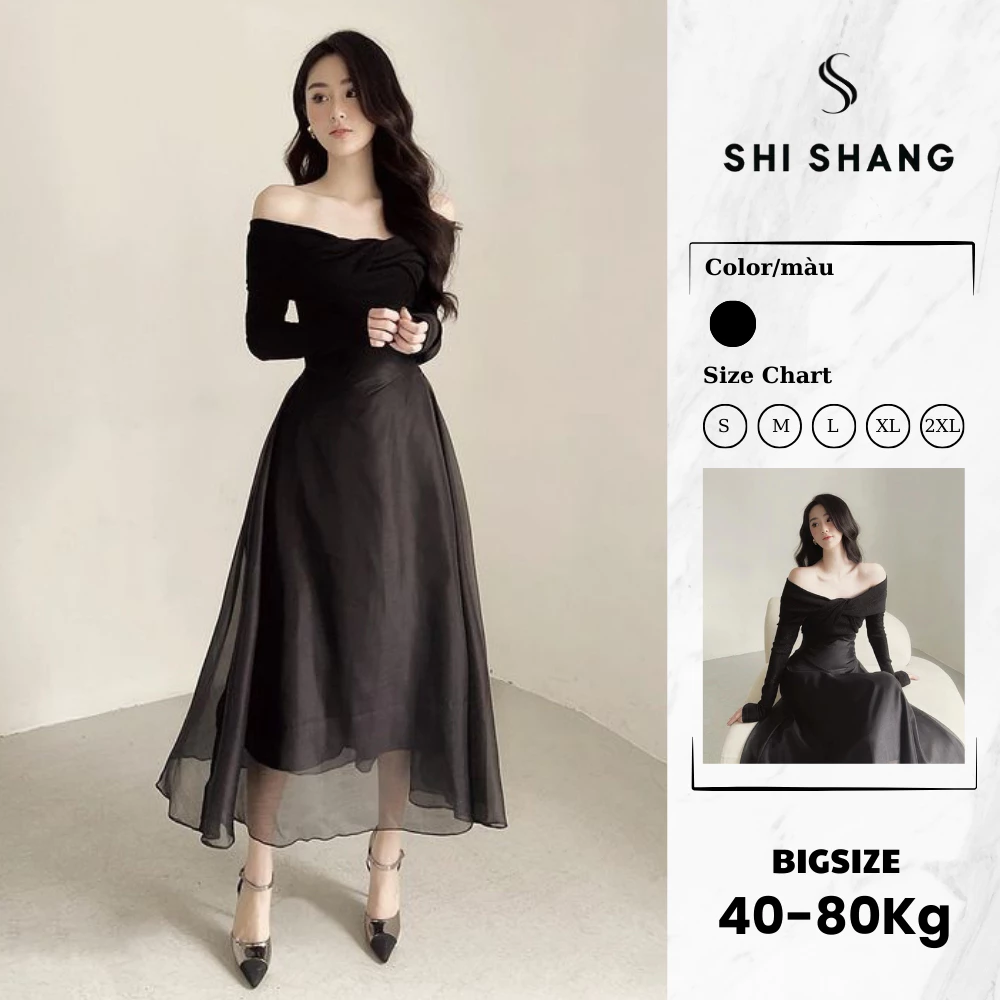 Set thiết kế Bigsize, set áo nhũ kim sa kèm chân váy cạp cao SIẾT EO Shi Shang