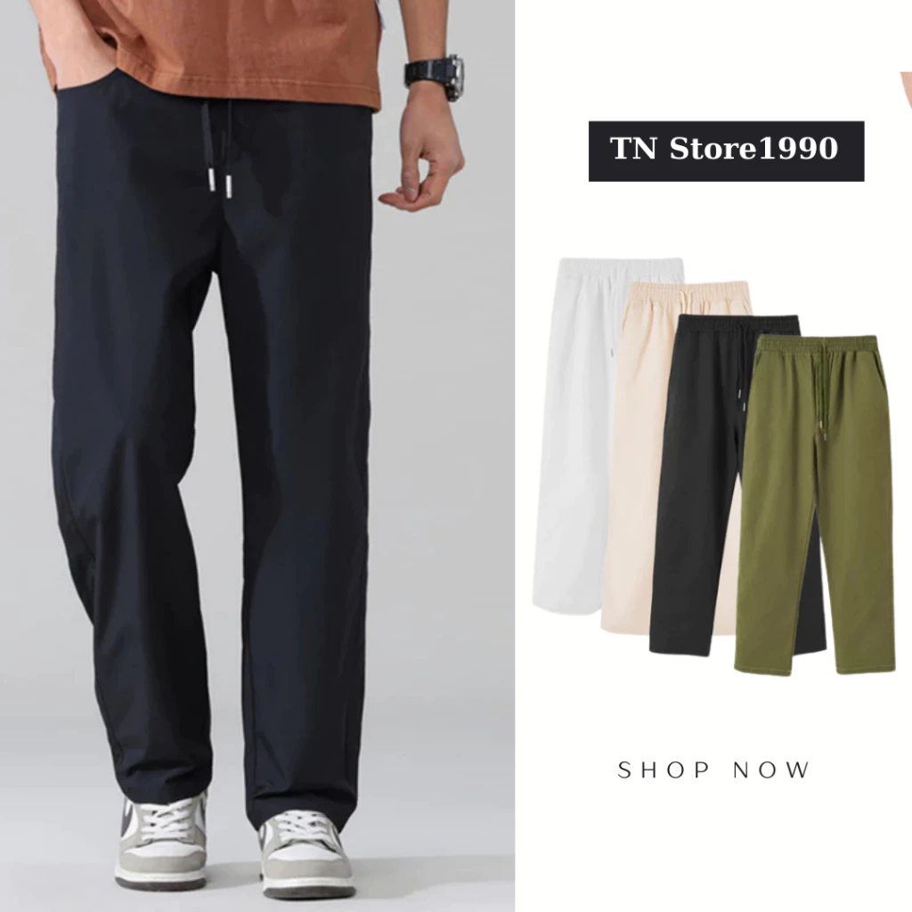 Quần Kaki Nam Quần Dài Nam Xếp Ly Chất Kaki Co Giãn Nhẹ Form Rộng Dáng Suông Ống Rộng Cạp Chun - Q02