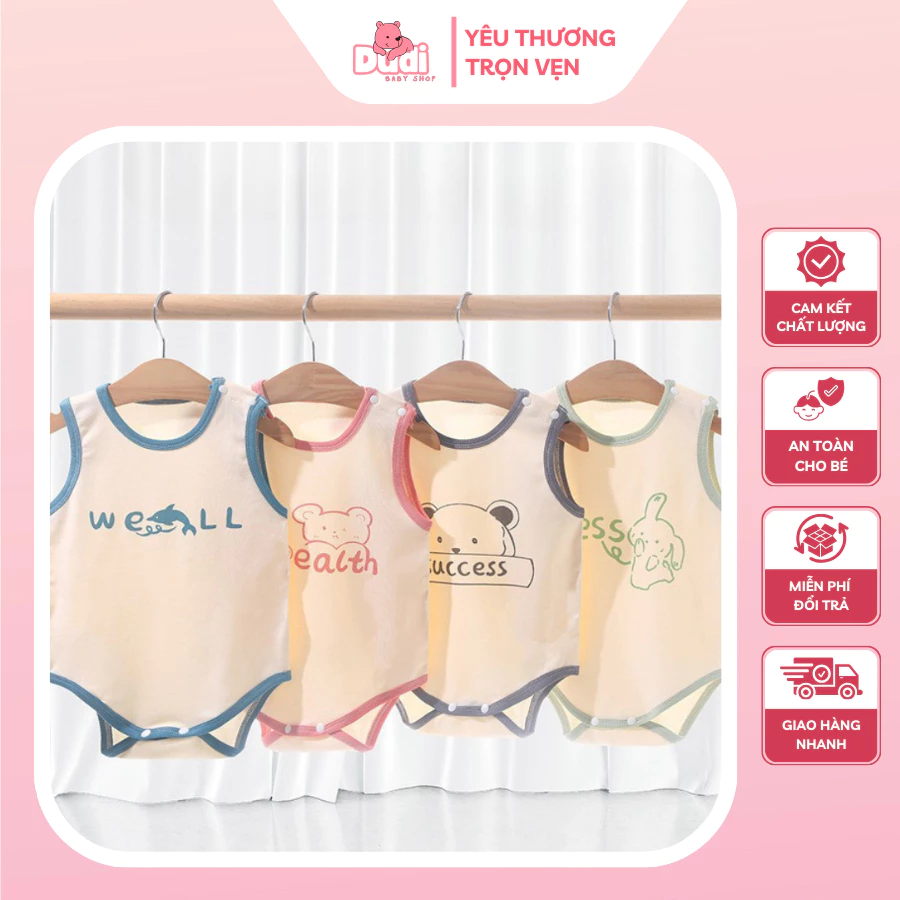 Đồ bộ liền thân mùa hè Quảng Châu cao cấp cho bé, vải thun lạnh cotton siêu mềm mịn, mát mẻ, co giãn 4 chiều - QALT-01