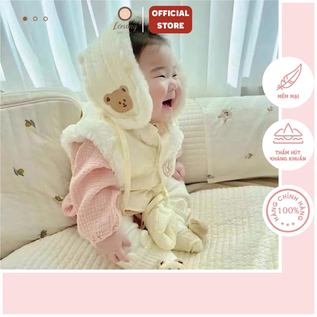 Bịt tai giữ ấm thêu phong cách Hàn quốc cho bé