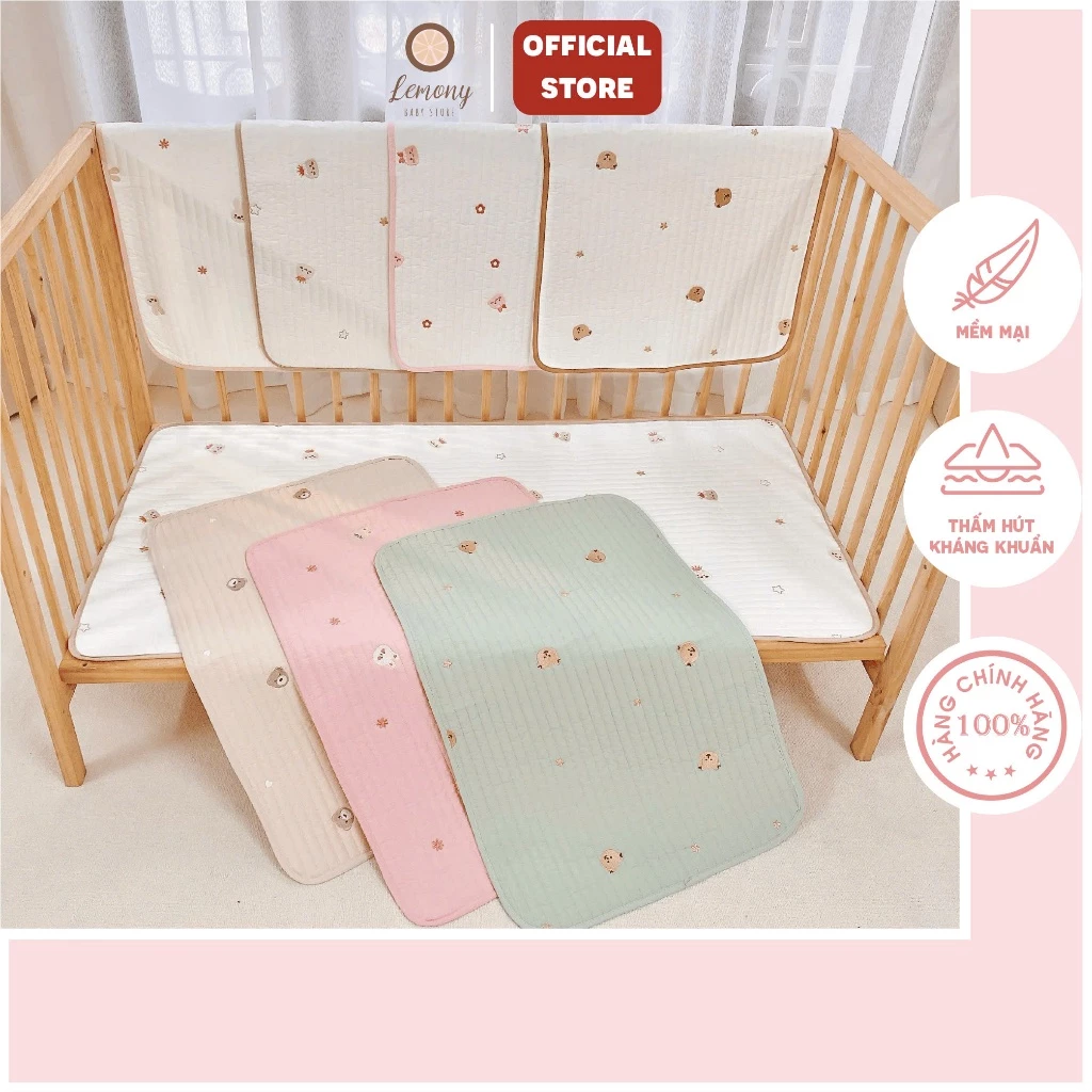 Thảm điều hòa kiêm chống thấm cho bé Monona kích thước 60*120cm và 50*70cm vải thoáng mát