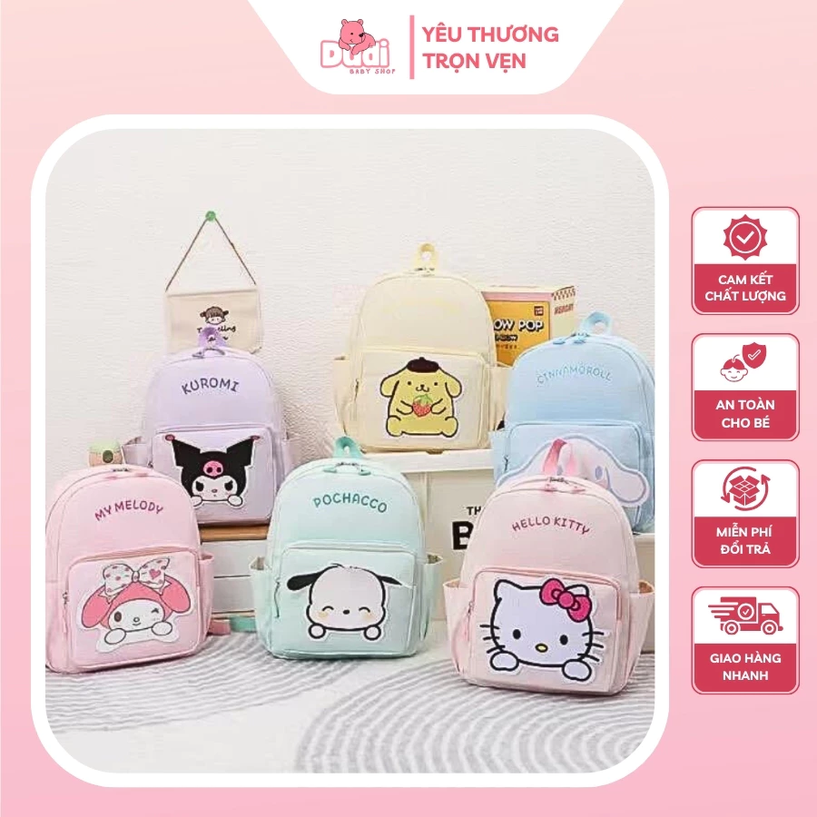 Ba lô chống nước cho bé tiểu học, balo du lịch cho bé, Pochacco, Kuromi Melody nhẹ dung tích lớn - BL02