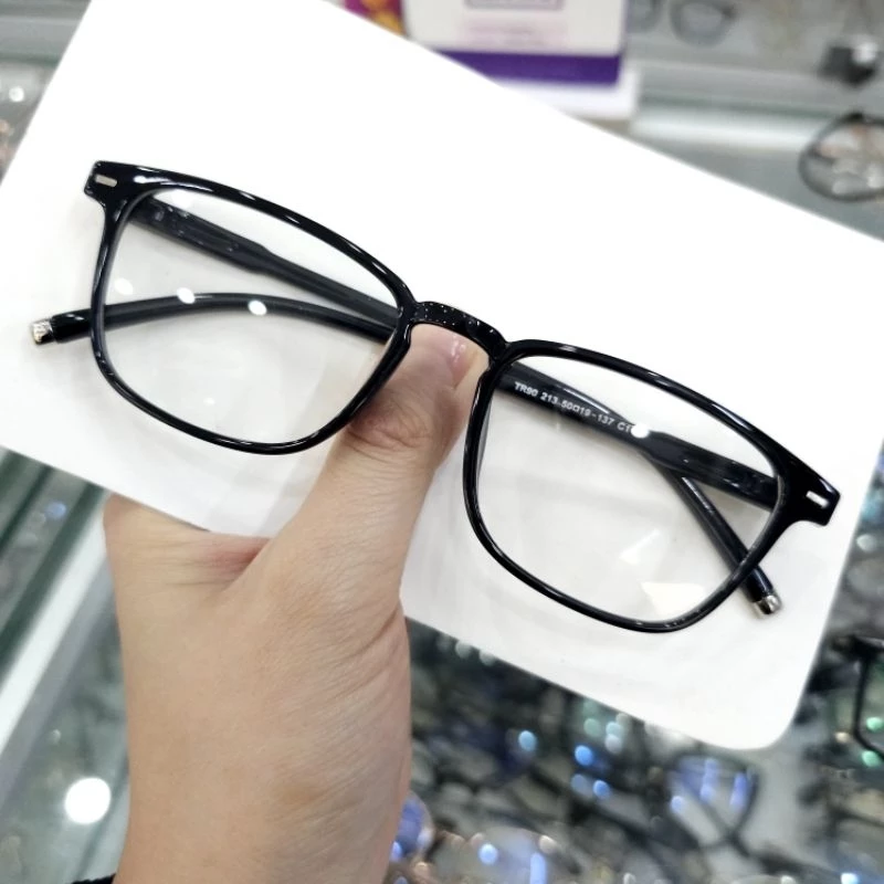 Gọng kính nhựa dẻo dáng vuông mã 213 MÀU ĐEN