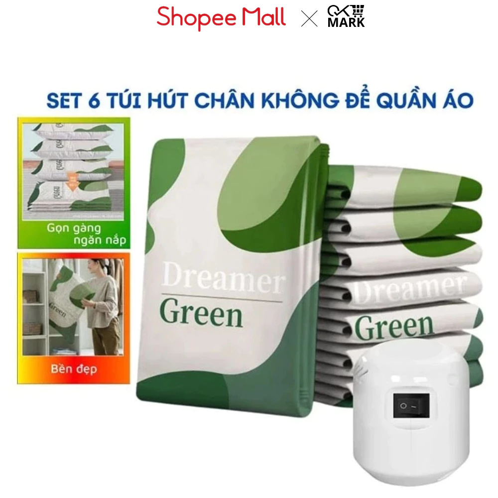 Bộ 6 Túi Hút Chân Không DIDOOGLT Đựng Chăn Màn Quần Áo Tiện Lợi Kèm Bơm Điện