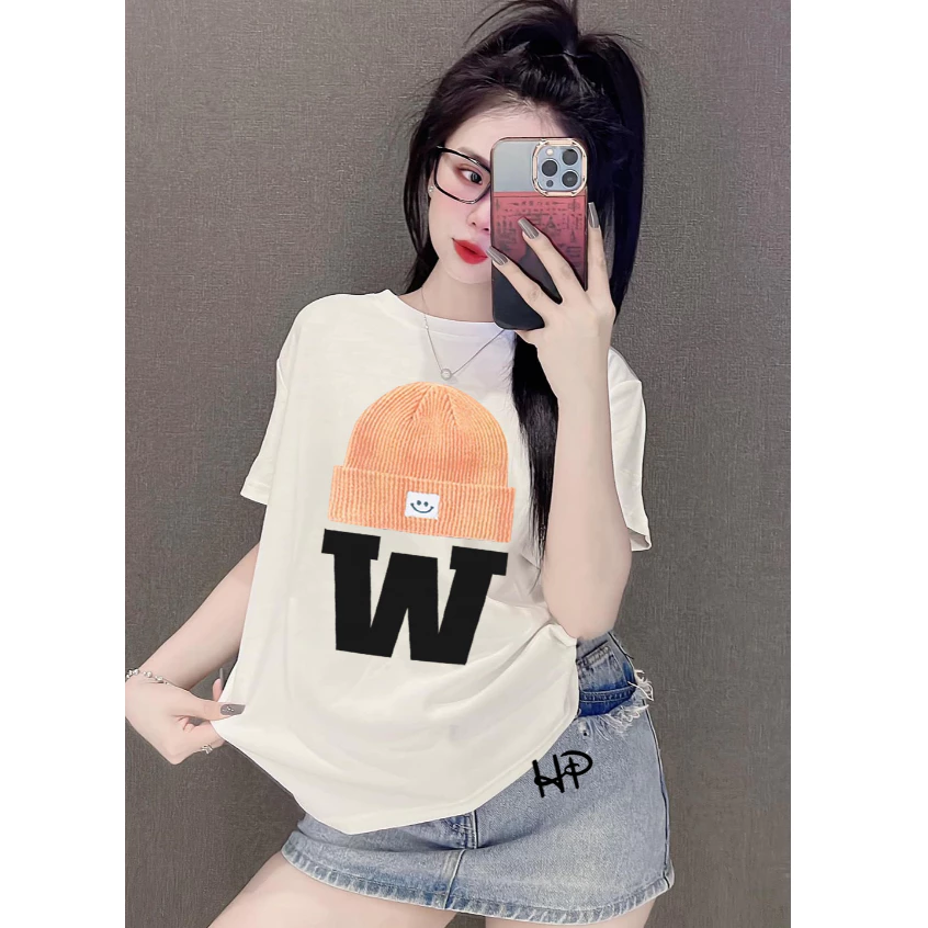 Áo Thun Thái Nữ [Mã A29] Form Vừa 40~60kg Chữ Cách Điệu Cotton 100% Mềm Mịn Mát [MŨ W]