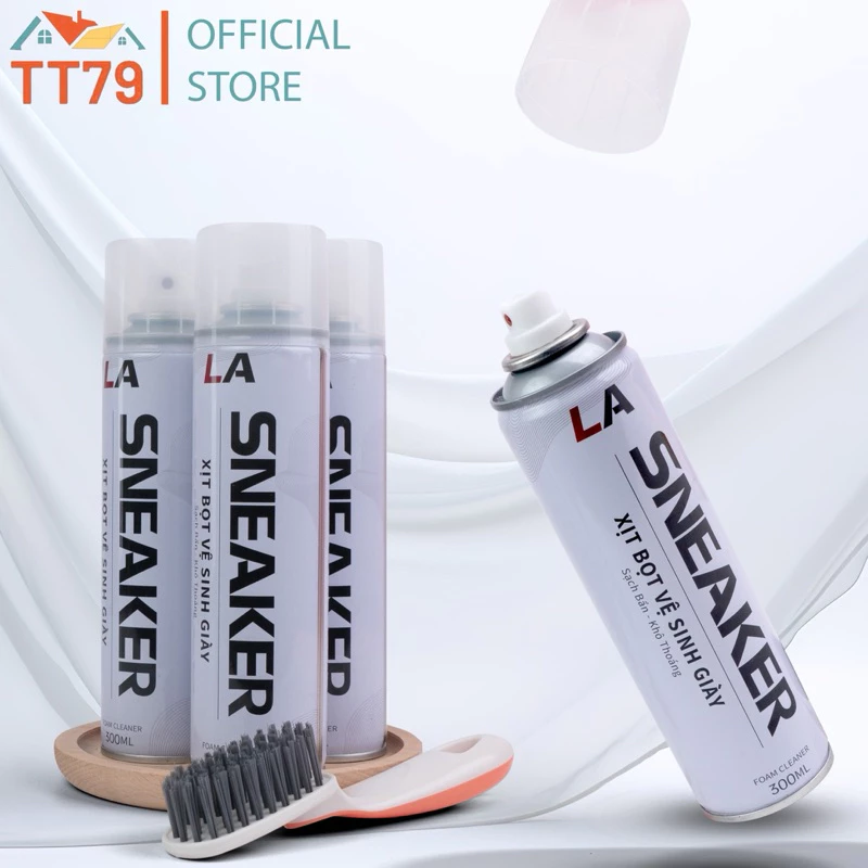 (Tặng Bàn Chải) Combo 3 Chai Xịt Tạo Bọt Vệ Sinh Giày Sneaker Cao Cấp - TT79