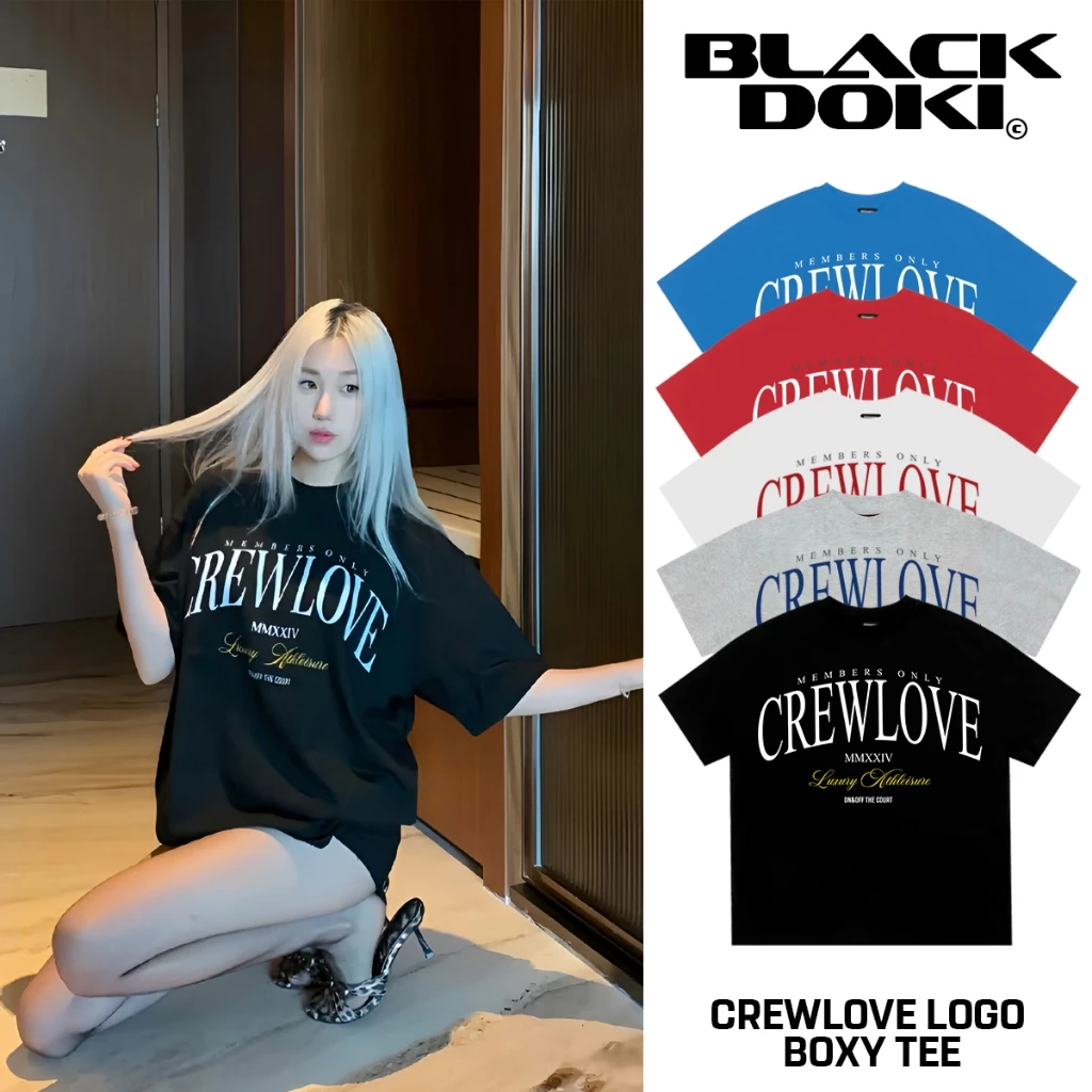 Áo thun form boxy BLACKDOKI- CREWLOVE tee cotton 280gsm tay lỡ form rộng nam nữ cổ tròn Menswear Womanswear