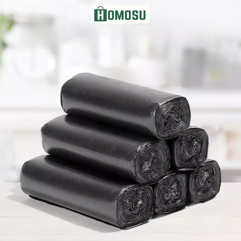 Túi Đựng Rác 1 Bịch 3 Cuộn,Túi Rác 15L 65*55 Cho Thùng Rác Vừa Và Lớn, Màu Đen Tuirac