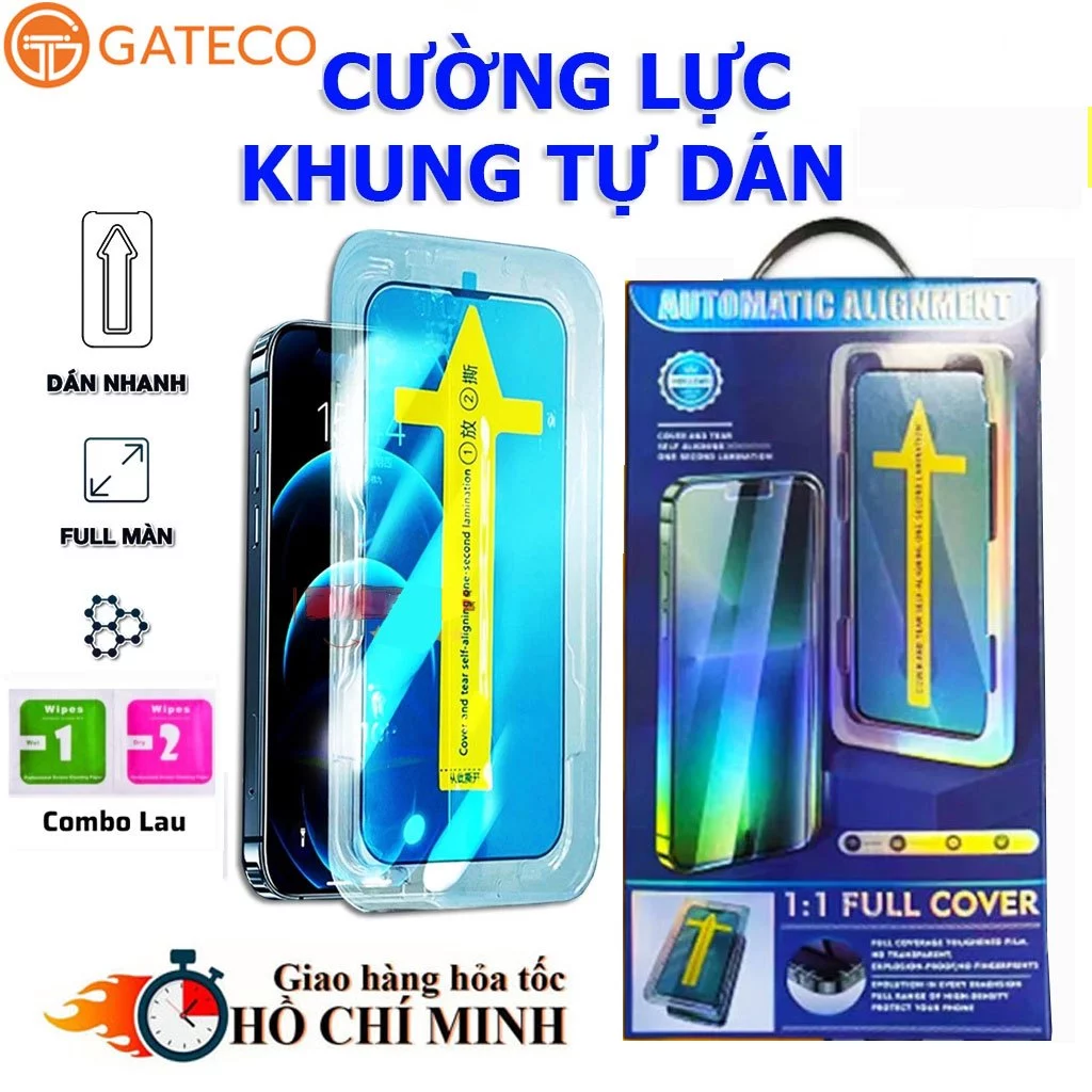 Kính Cường Lực King Kong iPhone Khung Hỗ Trợ Dán Dành cho IP X Xs XR XS Max 11 12 13 14 15 16 Pro 14Plus 13Pro Max
