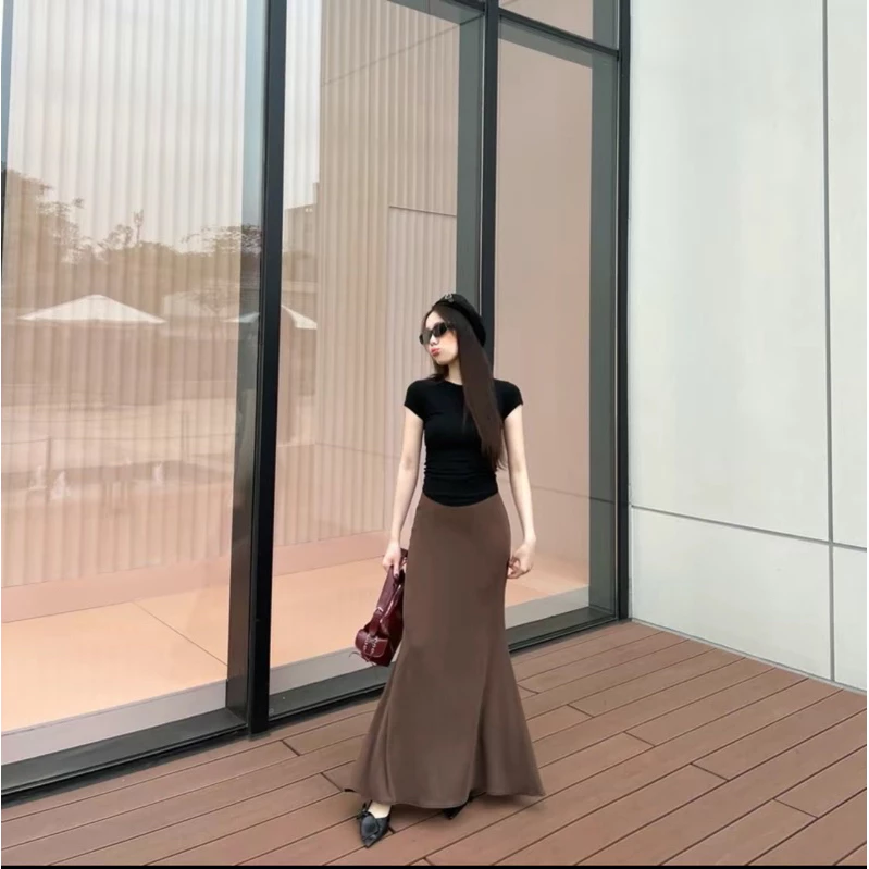 Chân váy đuôi cá Phưn Clothing chất liệu thun hàn mềm mịn co giãn ( 3 chiều dài 90cm-95cm-100cm)