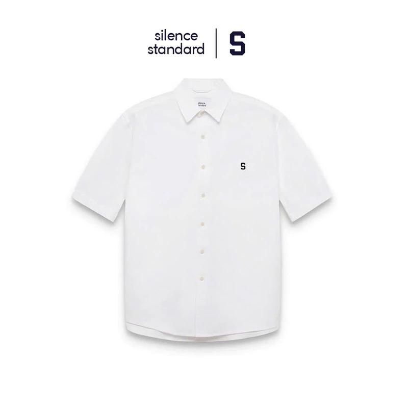 Áo sơ mi ngắn tay SilenceStandard Eco Oxford logo S/basic [SO12]