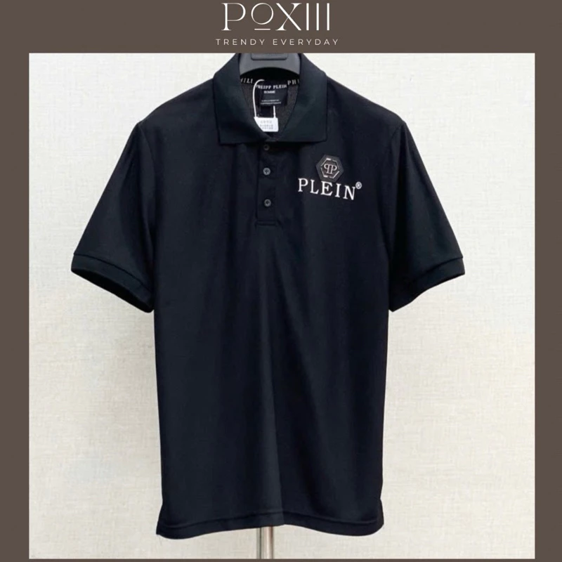 Áo Polo Philipinn In Chữ Trước Logo Da Tag Sắt Viền Cổ Thêu - Áo Polo Nam Nữ Vải Gai Dày Dặn