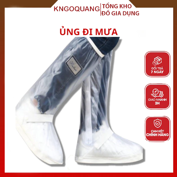 Ủng đi mưa – Bọc giày đi mưa cổ cao 2 lớp chống bẩn, chống nước