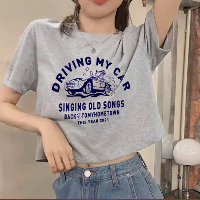 Áo Thun Nữ CROPTOP Chất Cotton Menina, Áo Thun Nữ Dáng Lửng Ngắn Tay Thời Trang
