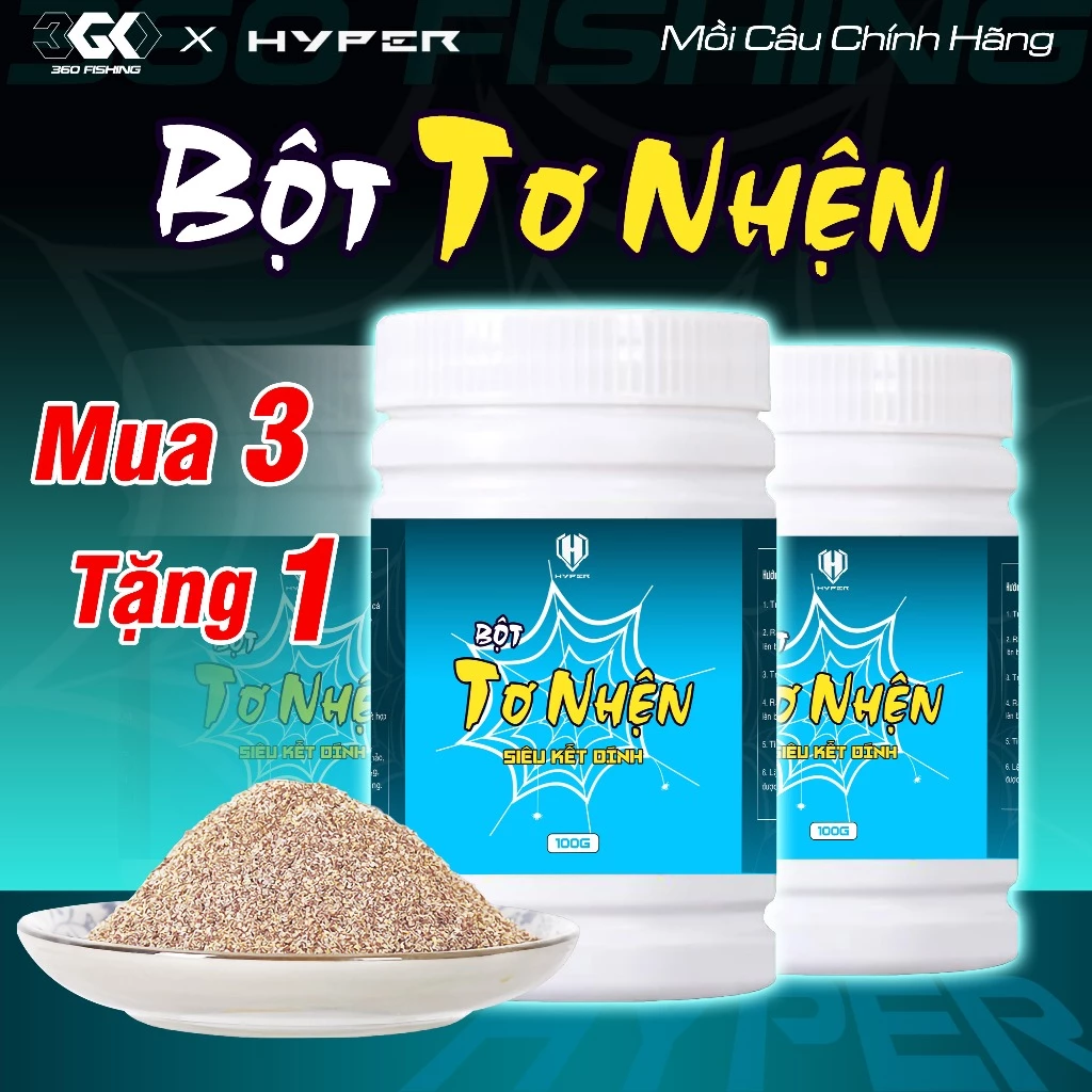 [Mua 3 Tặng 1] Bột Tơ Nhện 100G Tạo Rong Tạo Sợi Bột Kết Dính Mồi Câu Cá Chất Lượng Hiệu Quả