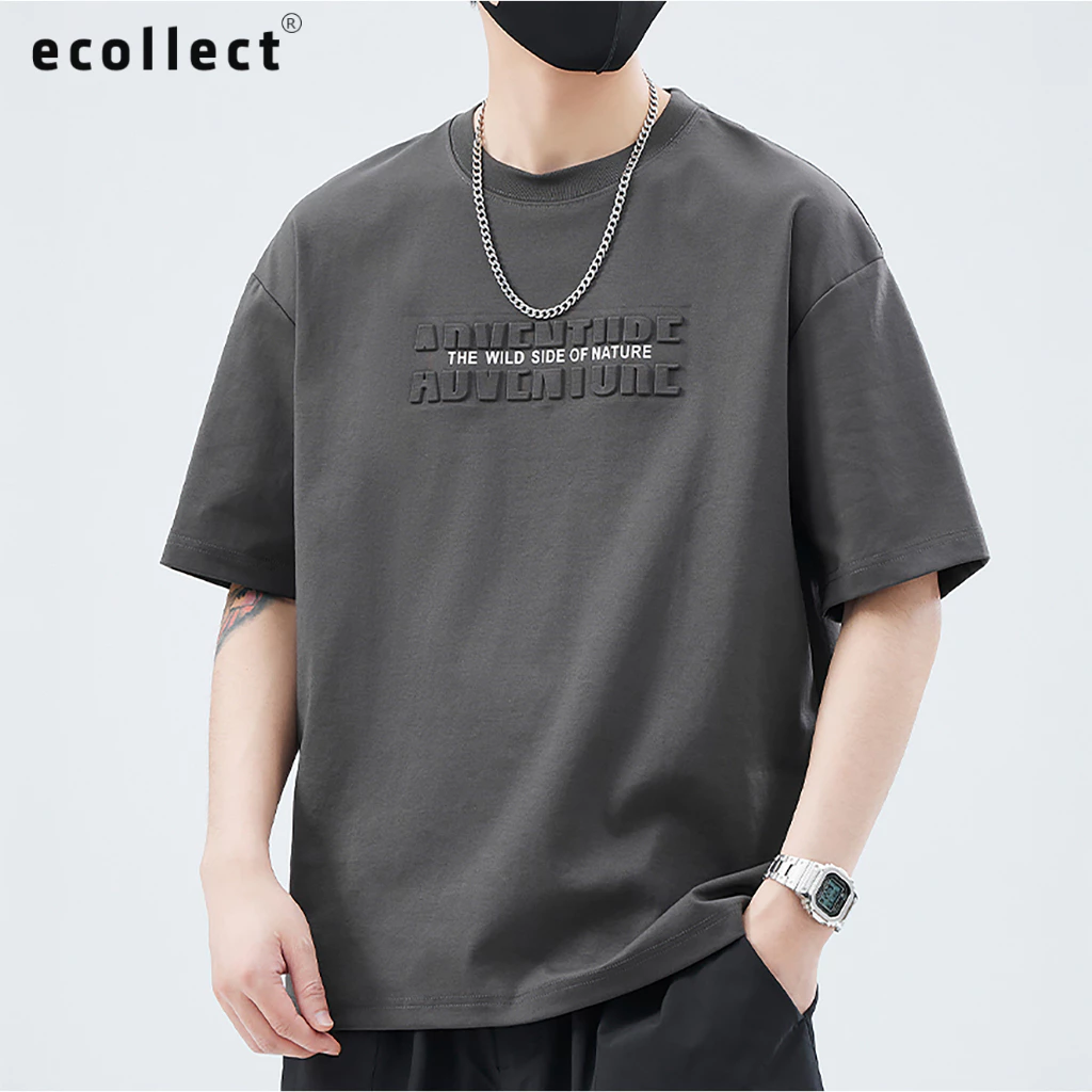 Áo Thun Nam Tay Ngắn ECOLLECT CT17 – Dáng Rộng Thoải Mái, Chất Liệu Cotton Dày Dặn, Phong Cách Mùa Hè 2025