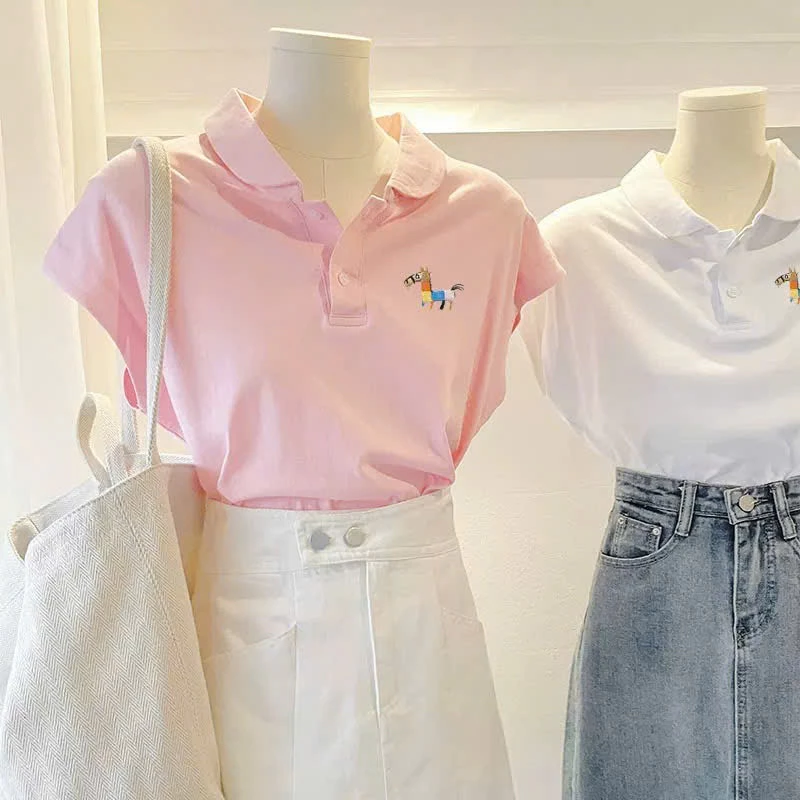 Áo Polo Tay Hến Cổ Sen Nữ Chất Cotton Menina Thời Trang, Áo Thun Polo Nữ Chất 100% Cotton.