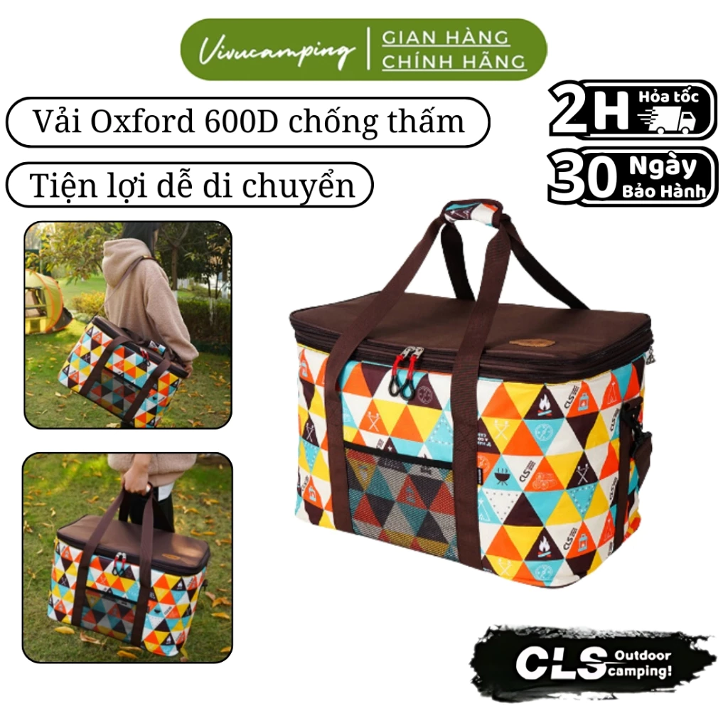 Túi đựng vật dụng camping chống nước, Túi đựng đồ du lịch chính hãng CLS họa tiết caro