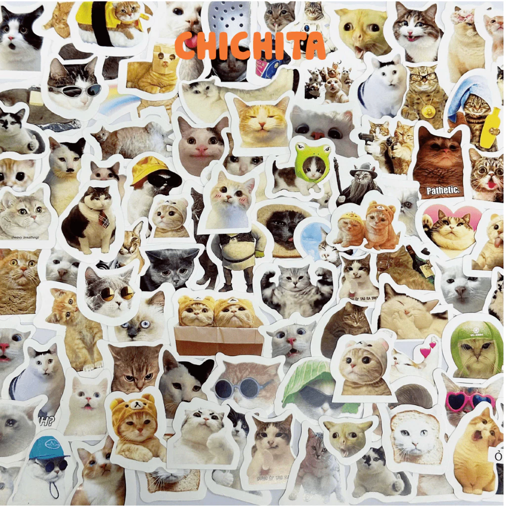 Sticker Chống Thấm Nước Hình Dễ Thương Trang Trí Ốp Điện Thoại, Laptop Dán Văn Phòng Phẩm Nghệ Thuật Thủ Công CHICHITA