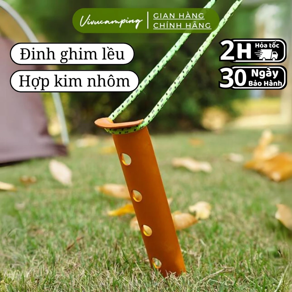 Đinh Ghim Lều Hợp Kim Nhôm Cắm Trên Cát Đất Lầy Dùng Căng Mái Tăng, Cọc Neo Lều Chắc Chắn Chống Gió