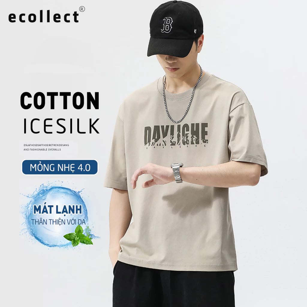 Áo Thun Nam ECOLLECT Cotton Icesilk CT11 Mùa Hè 2025 – Thiết Kế Rộng Rãi, Thoải Mái, Phong Cách Trẻ Trung