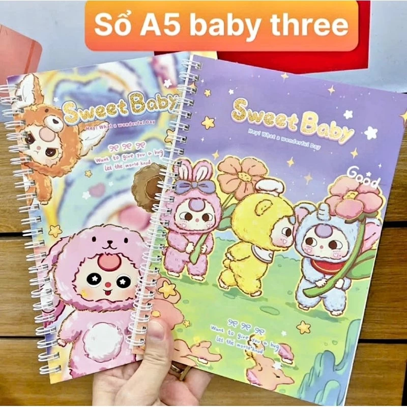 Sổ lò xo A5 dòng kẻ ngang họa tiết siêu xinh hoạt hình hot trend