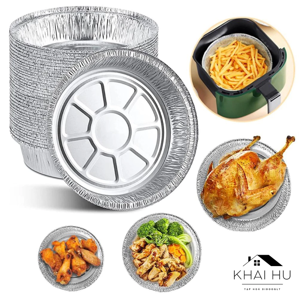 Khay Giấy Bạc Lót Nồi Chiên Không Dầu, Lò Nướng - Đĩa Bạc Đa Năng (DIDOOGLT)