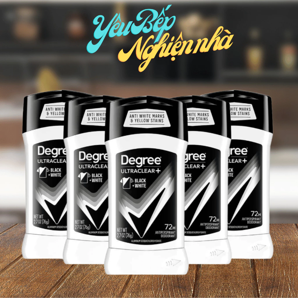 [HSD 02/2027] LĂN SÁP KHỬ MÙI NAM 5IN1 DEGREE ULTRACLEAR 72h BLACK WHITE 76G