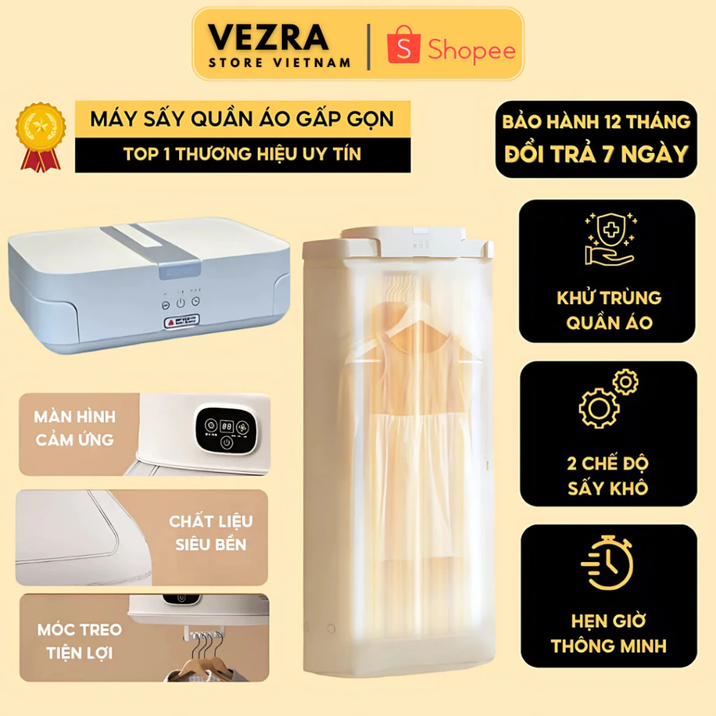 Máy Sấy Quần Áo MEGUN Gấp Gọn Treo Tường, Công Nghệ Sấy 3D, Khử Trùng 2 Chế Độ Tiết Kiệm Điện Năng