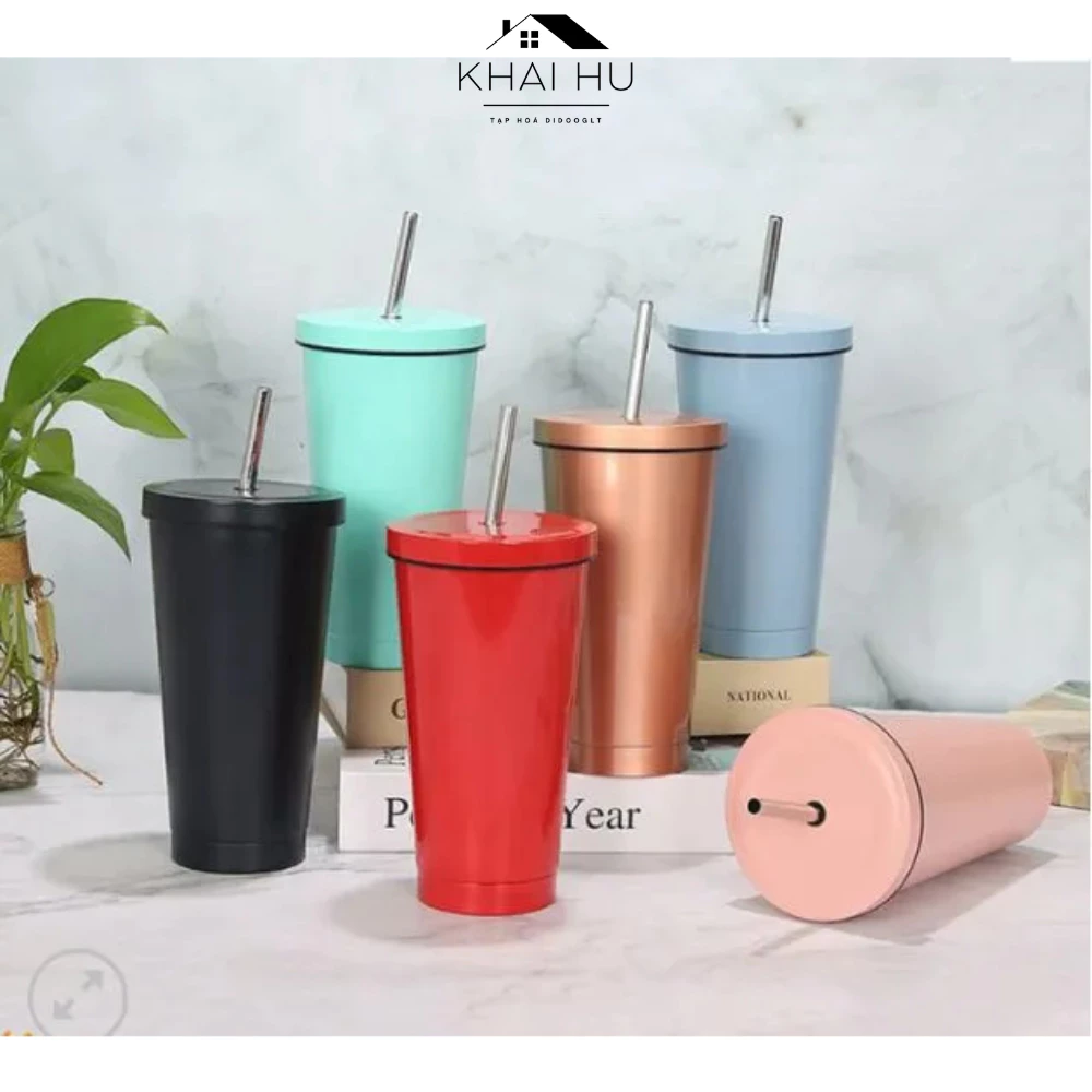Ly Giữ Nhiệt Dung Tích 750ML - Bình Giữ Nhiệt Kèm Ống Hút Chất Liệu Inox 304 (DIDOOGLT)