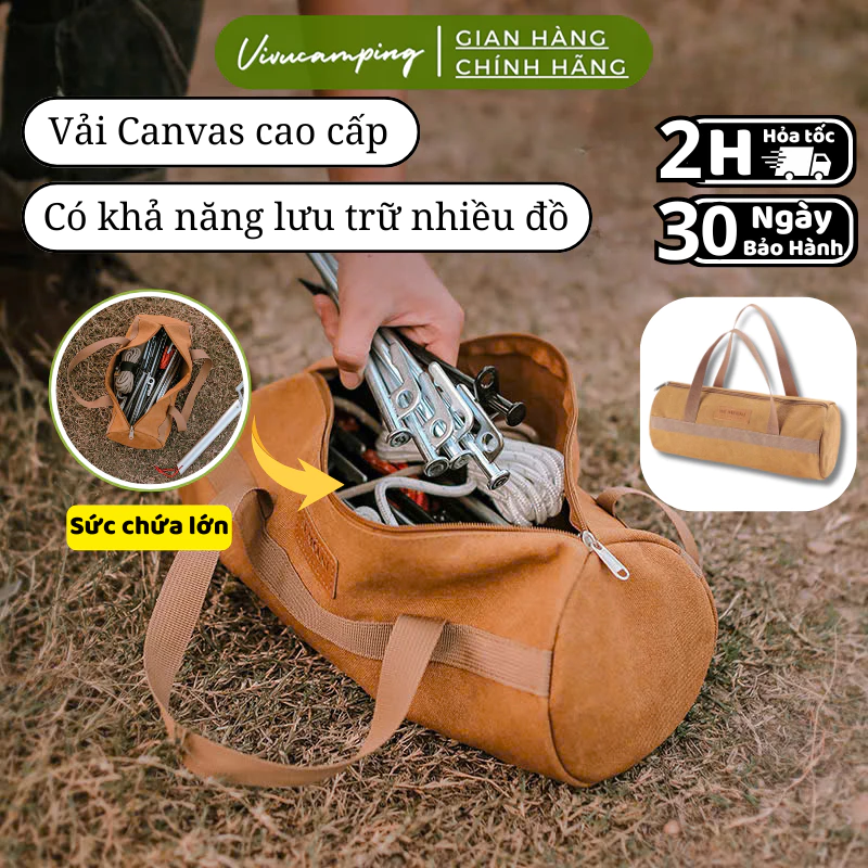 Túi Đựng Đồ Bảo Quản Dụng Cụ Chất Liệu Vải Cao Cấp Chống Rách, Túi Chứa Đồ Cho Cắm Trại Camping