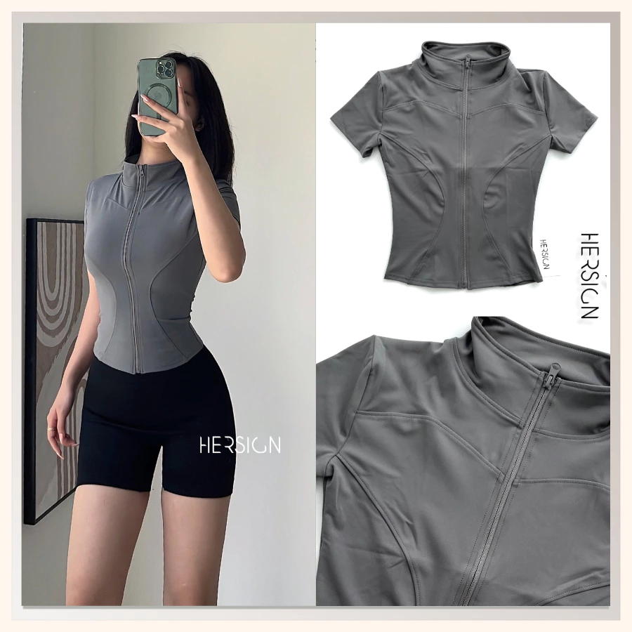 Áo tập gym nữ Áo thể thao ngắn tay chạy bộ đạp xe dành cho nữ HERSIGN-AO19 BST HERSIGN OPEN AIR