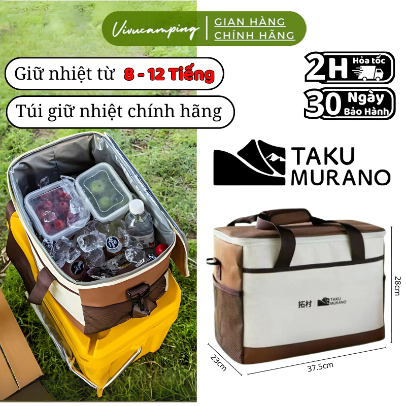 Túi đựng vật dụng dã ngoại chính hãng TAKUMURANO, Túi đựng đồ giữ nhiệt đa năng đi picnic