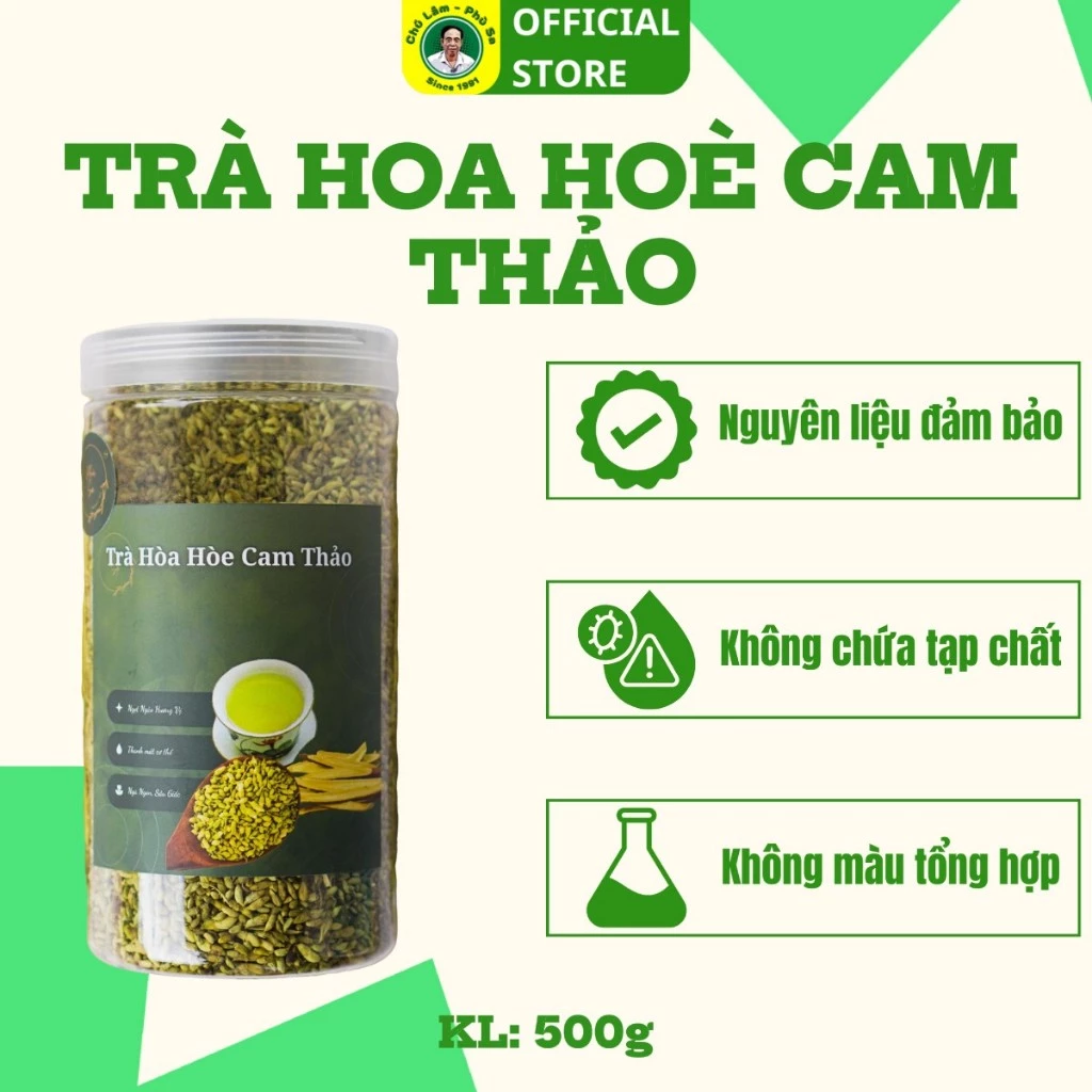 Trà hoa hòe cam thảo loại 1 đã sao thơm sấy khô giúp giúp thanh nhiệt giảm mỡ máu thương hiệu Phù Sa