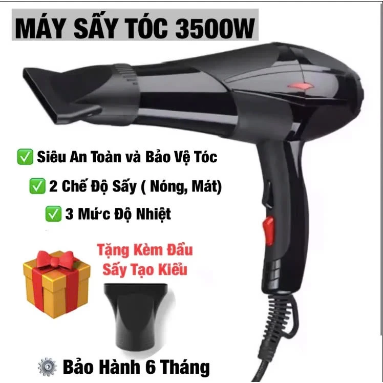 Máy sấy tóc 2 chiều nóng lạnh hiện đại công suất lớn 3500W(bảo hành 6 tháng)