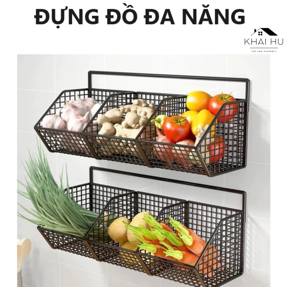 Kệ Đựng Gia Vị Dán Tường - Giỏ Đựng Hành Tỏi Nhà Bếp Chống Gỉ (DIDOOGLT)