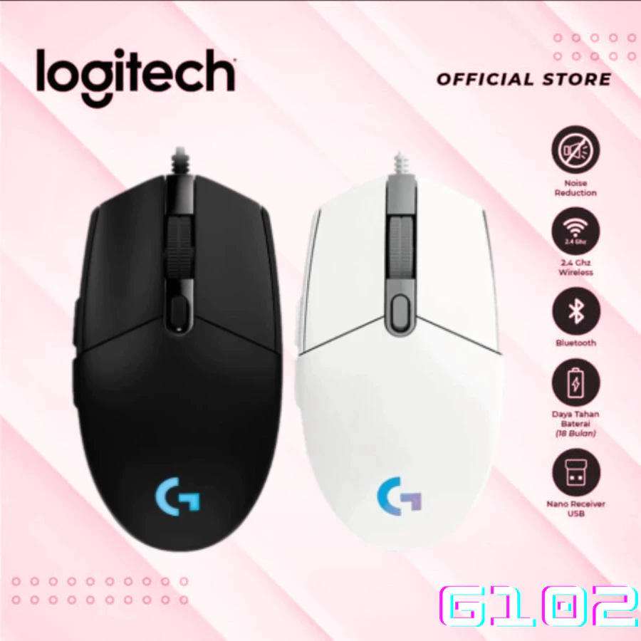 Chuột Máy Tính Logitech G102 Lightsync game có dây  - cấu hình thiết lập RGB, 6 nút lập trình HOT