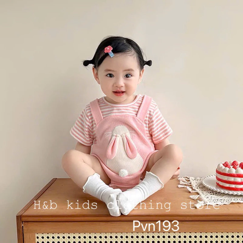 quần áo trẻ em, bodychip cotton thỏ cho bé gái