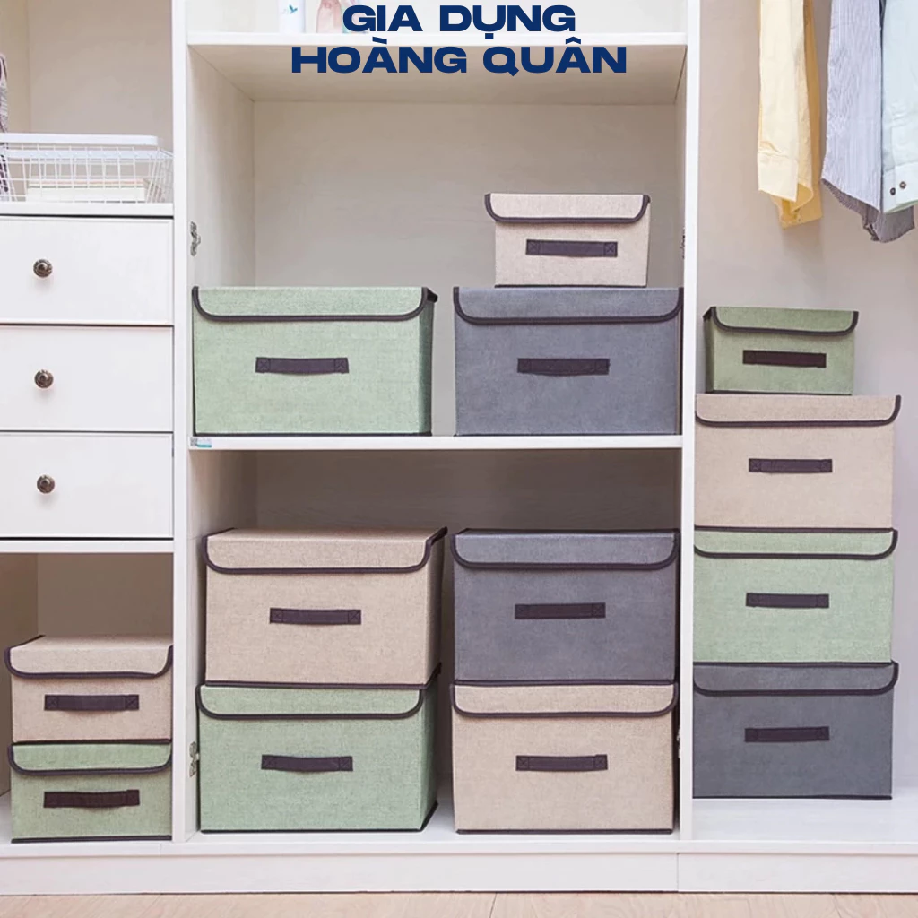 Bộ 2 Hộp Đựng Quần Áo DIDOOGLT Có Nắp Đậy - Thùng Đựng Quần Áo Gấp Gọn Tiện Lợi