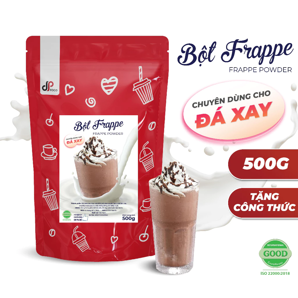 Bột Frappe DPFOOD 500G - Chống Tan đá, Hạn Chế Tách Nước Cho Đá Xay, Smoothie, Sinh Tố,...